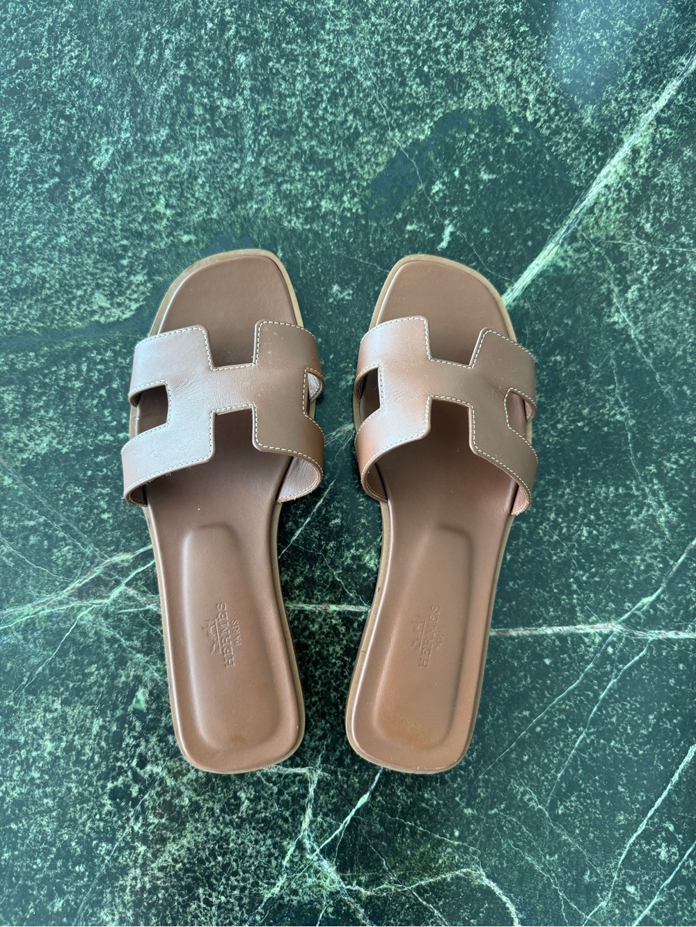 Hermes Oran Sandals in Gold